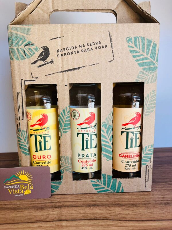 Kit Cachaça Tiê Ouro, Prata e Canelinha